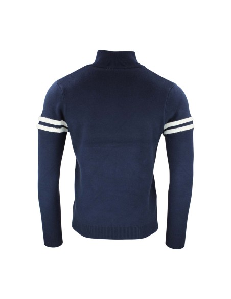 Pull col roulé demi-zip homme CELESTE/FO/B