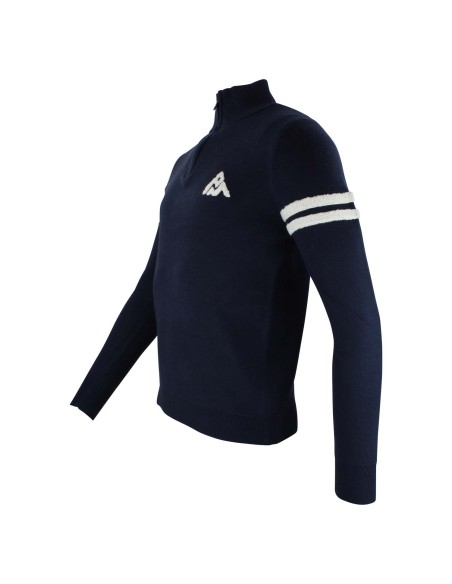 Pull col roulé demi-zip homme CELESTE/FO/B