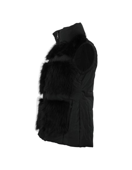 Doudoune à fourrure synthétique sans manches femme AFUR/TE/N